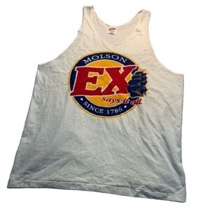 Vintage Molson Ex Beer Tank Top – Hanes Heavyweight – XL – Made in USA